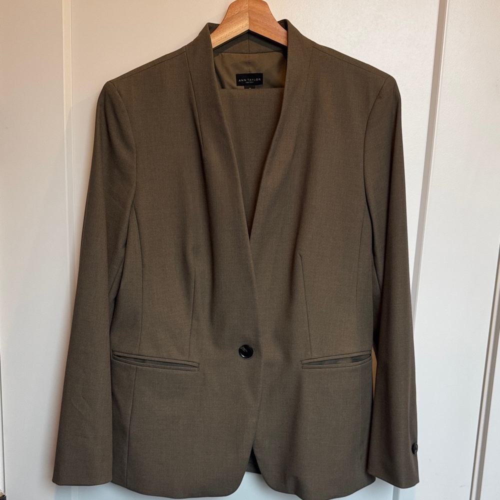 Ann Taylor Factory Olive Khaki Pantsuit